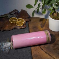 Lara Karma 20x7 Boyutunda Pembe Kütük mum